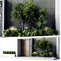 Door outdoor entrance and fence and graden 05