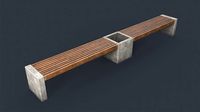 Modern Outdoor Bench 36 PBR Game Ready