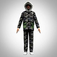 Mens camo parka jacket and bottom