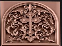 church panel decor wood carved 3d model for CNC Router - 3dPrint