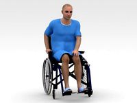 Patient with Wheel Chair - Blue Dress