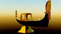 Venetian gondola gondel romantic ship figurine low poly