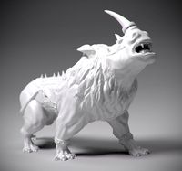 Stl Lion with rhino head statue 3D Model