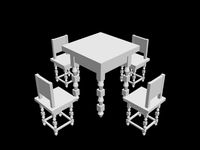Table and Chair 3D Model