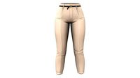 Beige High Waist Capri Pants Trousers