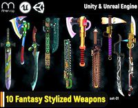 Fantasy Stylized Weapons-01 Unity and Unreal engine package