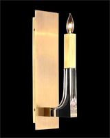 ACRYLIC AND BRASS SINGLE-LIGHT WALL SCONCE