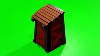 3d  Barn or rural toilet low poly game ready