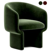 Wide Velvet Barrel Chair