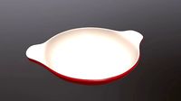 Enameled cast iron red oven dish