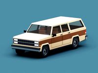 Stylized Cartoon SUV Suburban Car