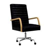 Abbott Bryson Smoke Channeled Leather Desk Chair