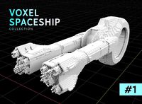 3D VOXEL SPACESHIP Collection 1
