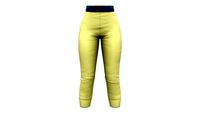 Lime High Waist Lime Retro Capri Pants With Belt