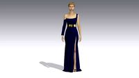 DRESS ONE SHOULDER NECKLINE STRAPLESS  COLOR  DARK PURPLE