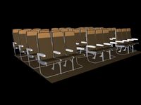 12 Set Of Economy Class Seat Seats 3x3x33DS 3D Model