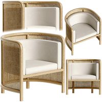 Fields Cane Back White  Accent Chair