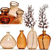 Crate and barrel Amber Glass Vases