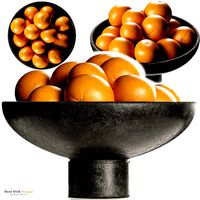 Riki Black Footed Bowl with Oranges