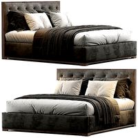 RH FRAMED DIAMOND-TUFTED BED
