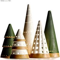 LED Ceramic Christmas Trees Decoration Set