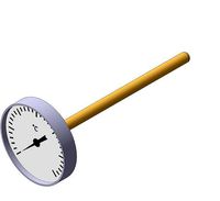 Thermometer d80 mm in a sleeve L160 mm