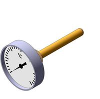 Thermometer d63 mm in a sleeve L80 mm