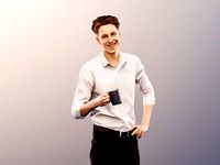 Max 13127 - Standing Young Business Man With Cup