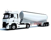 White Truck with Tank Trailer
