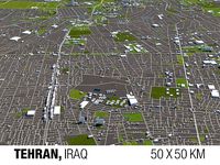 Tehran Iran 50x50km City Map