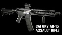 SAY GRY AR-15 Assault Rifle Low Poly