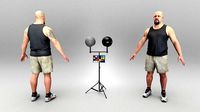 Athletic bald man in A-pose 381