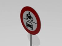 Vehicles prohibited sign 3D Model