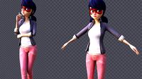 Miraculous LADYBUG  Marinette  Animated Rigged with clothes