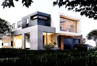 Gold Statue Modern Villa
