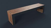 Modern Outdoor Bench 14 PBR Game Ready
