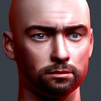 Male head Realistic Perfect Head Low-poly 3D model game ready