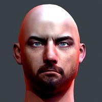 Male head Realistic Perfect Head Low-poly 3D model game ready