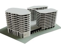 Apartment Building concept  Low-poly