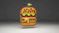 3D burger  ICON - TEXTURED AND READY 3D model 3D model
