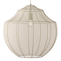 Hanglamp Beau van netstof in cremekleur - Hanging lamp
