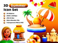 Summer Icon Pack 3D Model