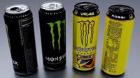 500 ML Aluminum Monster Energy Drink Cans Opened and Closed