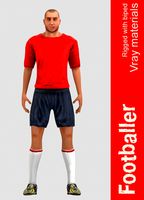 Footballer rigged 3D Model