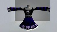 Black roses theme dress