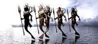 Low poly Merman statue collection
