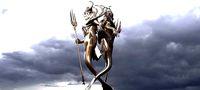 Low poly Merman statue Mirrored