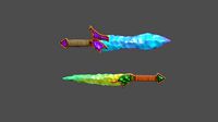 Stylized Fantasy Sword dagger PBR game ready