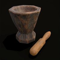 Medieval Wooden Mortar and Pestle