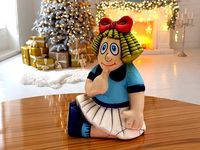 Broken Blue doll Statue low-poly PBR Ornament figurine VR-AR